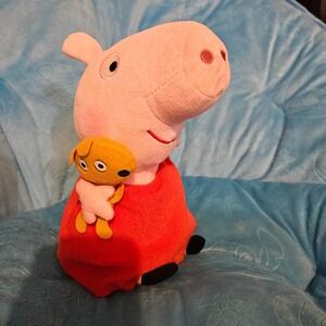 Ty Peppa Pig Plush with Teddy Bear Stuffed Animal Toy Pink‎ Red